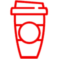 Paper coffee cups and vending machines